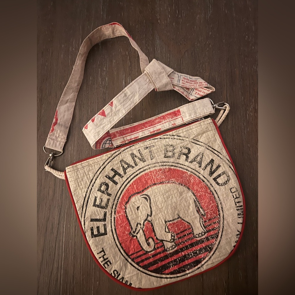 Recycled Crossbody Bag - Red and White
